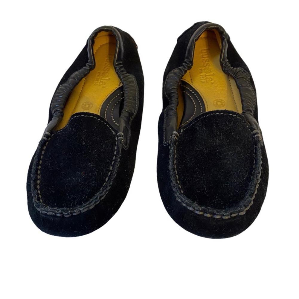 Bussola black suede flat driving moccasin